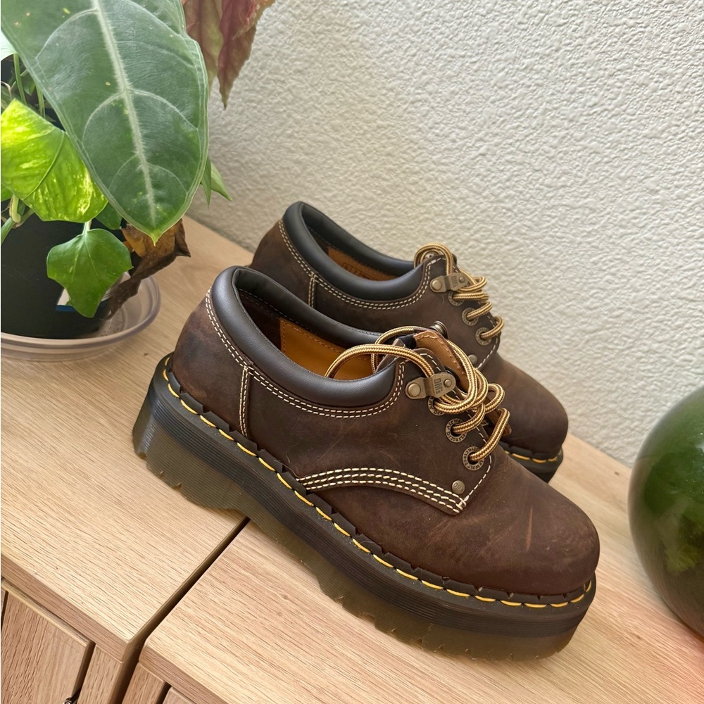 Dr. Martens Crazy Horse 8053 Brown Platform Shoes Size 8